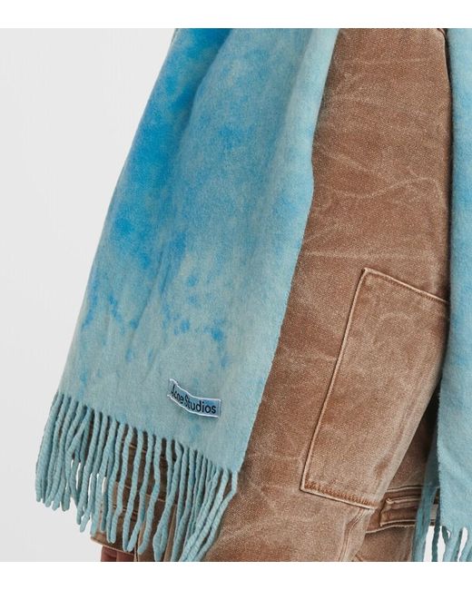 Acne Blue Wool Scarf