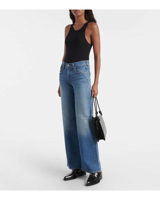 Citizens of Humanity Blue Loli Mid-Rise Wide-Leg Jeans