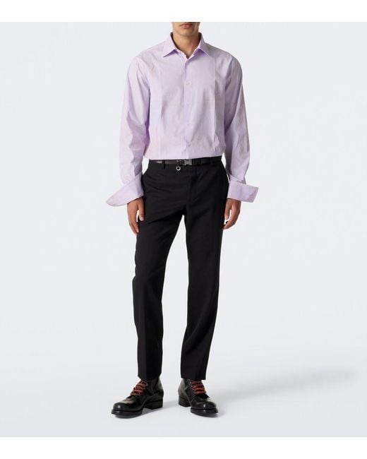 Prada Purple Printed Cotton Shirt for men