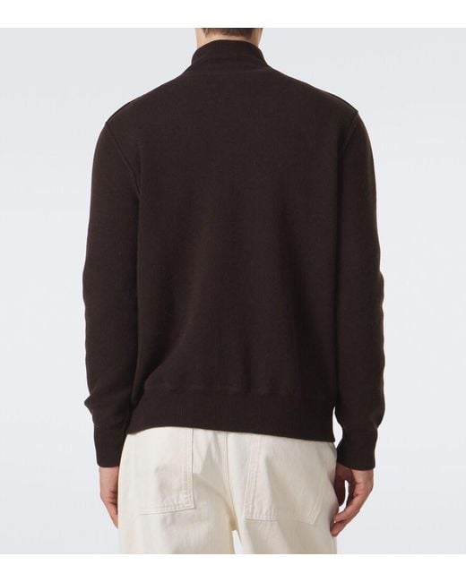 Allude Black Knitted Wool And Cashmere Cardigan for men