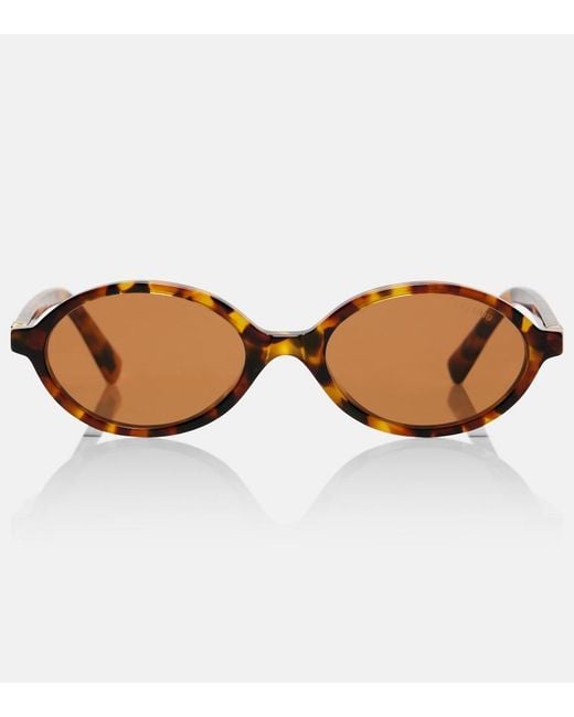 Miu Miu Brown Miu Regard Oval Sunglasses