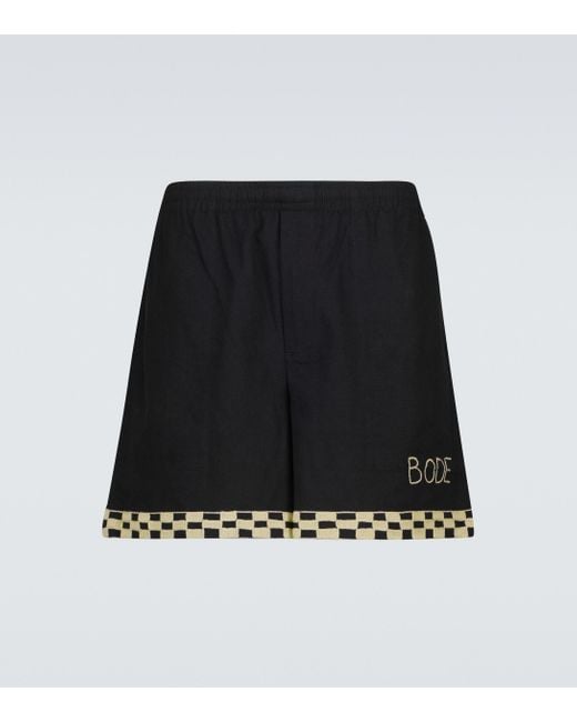 Bode Shorts aus Baumwolle in Black für Herren