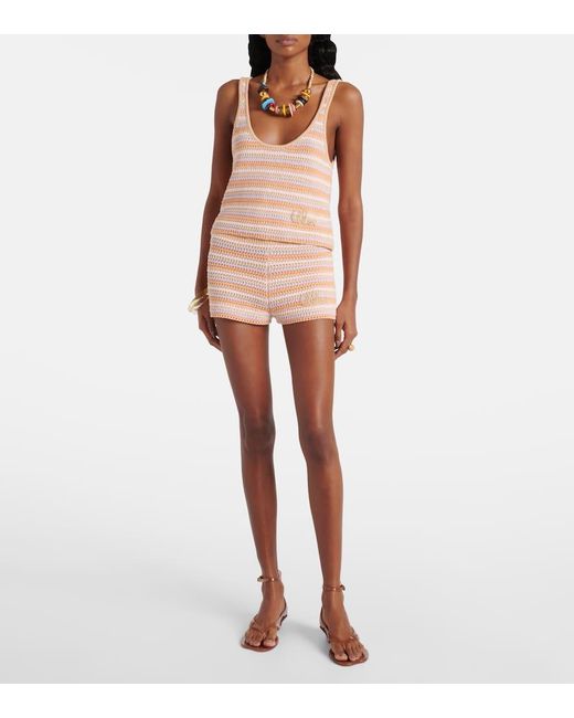 Chloé Natural Knitted Cotton Shorts