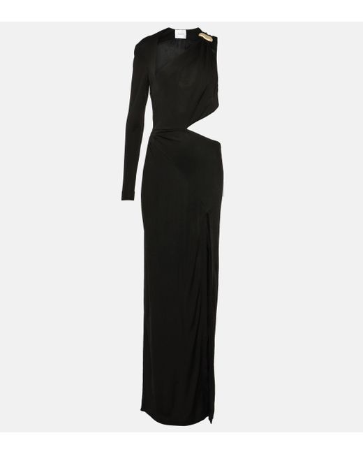 Robe longue asymetrique Galvan en coloris Black