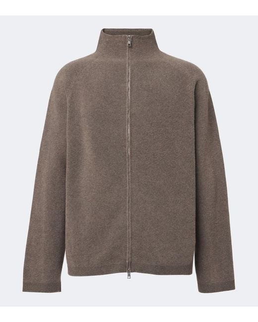 Our Legacy Brown Line Wool Zip-Up Cardigan for men