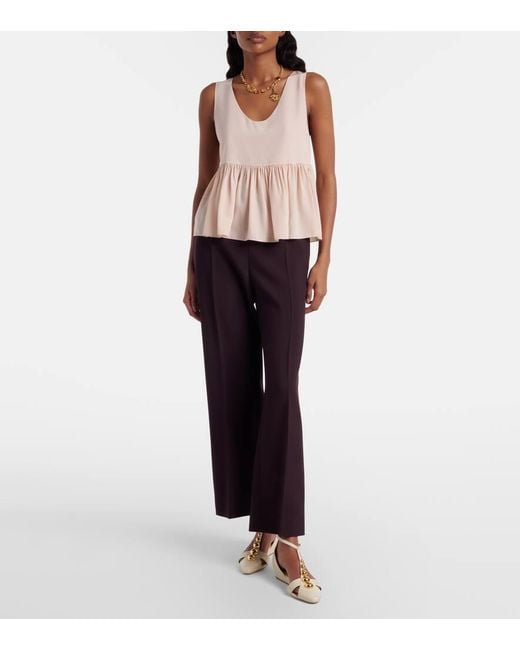 Chloé Natural Embellished Leather Flats