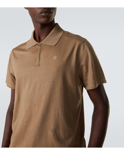 Dunhill Brown Wool And Cashmere Polo Shirt for men