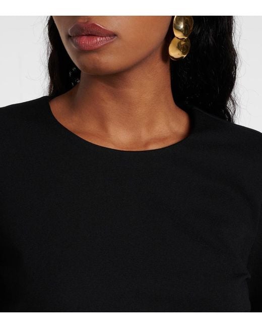 Staud Black Hawthorne Taffeta-Trimmed Maxi Dress