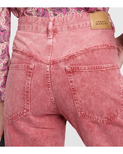 Isabel Marant Red Noemie Straight-Leg Jeans