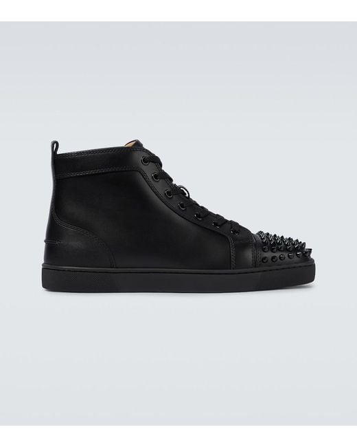 Christian Louboutin Black Lou Spikes High-top Sneakers for men
