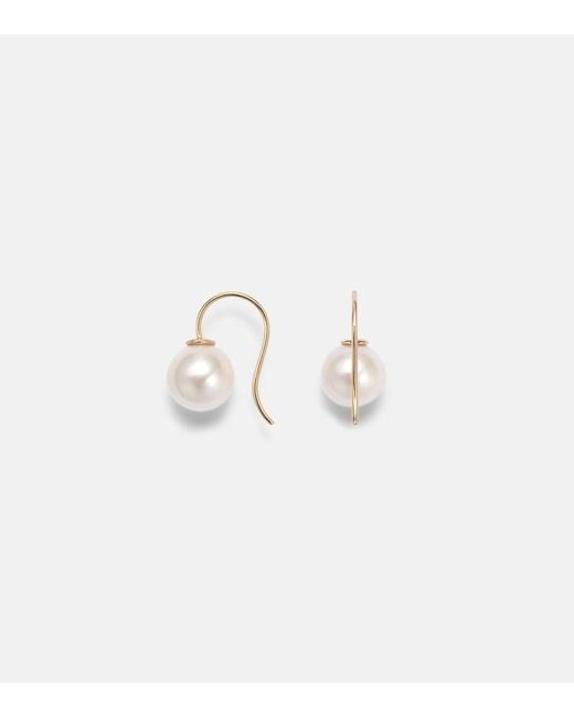 STONE AND STRAND White Essential 14Kt Earrings With Pearls