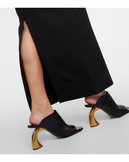 Emilio Pucci Black Marmo-print Crepe Maxi Skirt