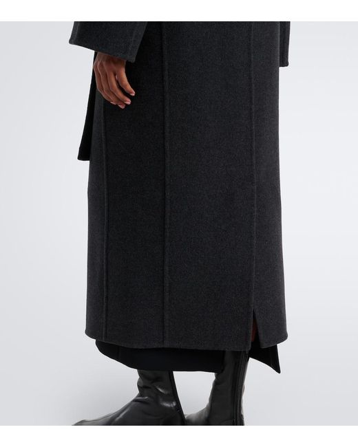 Khaite Black Romare Wool Wrap Coat