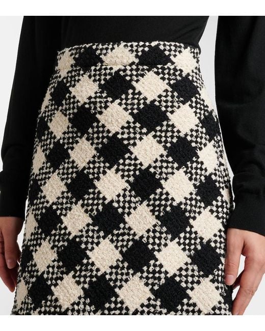 Valentino Black Cotton And Wool-Blend Tweed Miniskirt