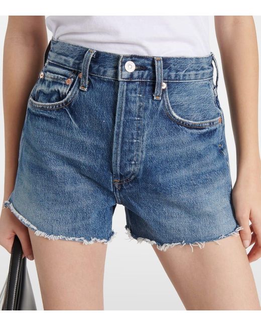 Citizens of Humanity Blue Mid-Rise-Jeansshorts Marlow