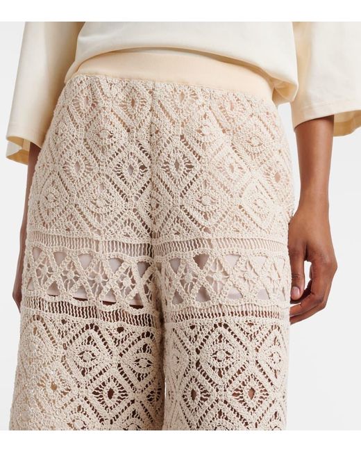 LaDoubleJ Natural Palazzo-Hose Lacey Aus Makramee