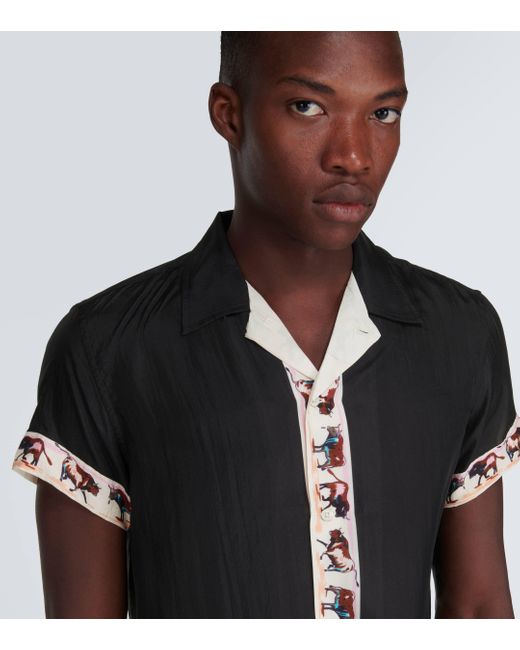 Chemise Taureau imprimee en soie Bode pour homme en coloris Black