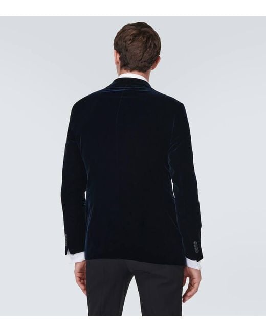 Veste De Smoking En Velours Giorgio Armani pour homme en coloris Blue