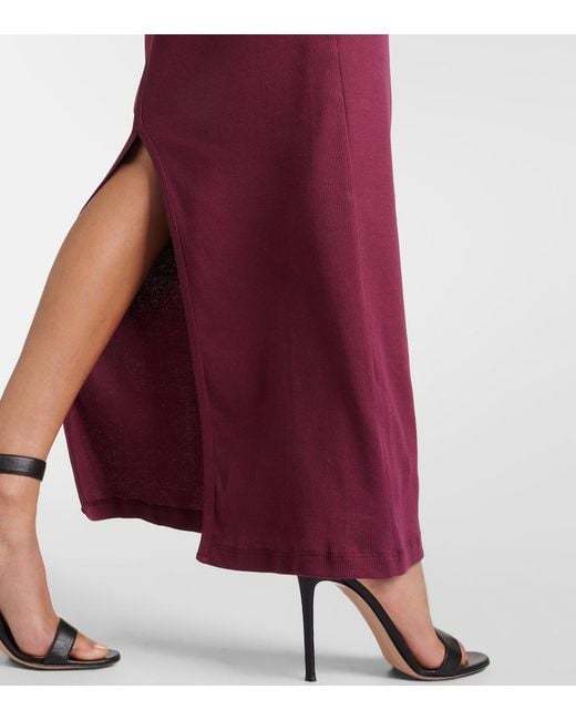 Dorothee Schumacher Purple Simply Timeless Cotton Jersey Maxi Dress