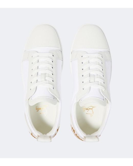 Christian Louboutin White Fun Louis Junior Leather Sneakers for men