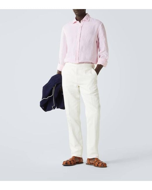 Ralph Lauren Brown Leather Fisherman Sandals for men