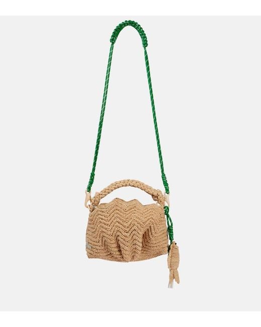 ALÉMAIS Metallic Horizon Crochet Raffia Crossbody Bag