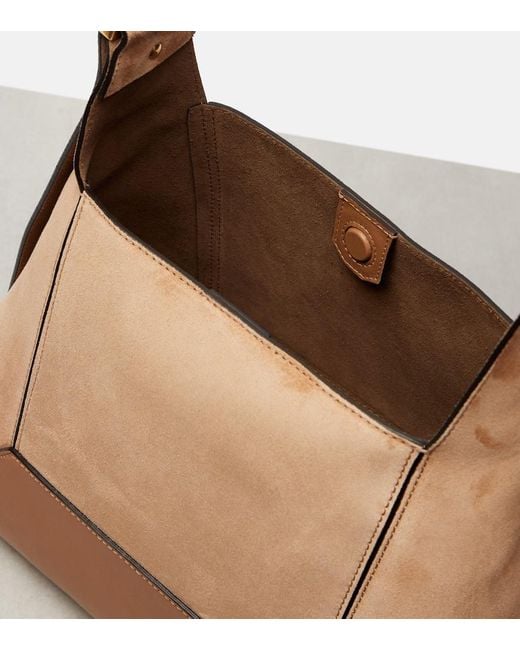 Bolso Al Hombro Diamond Medium De Ante Jimmy Choo de color Brown