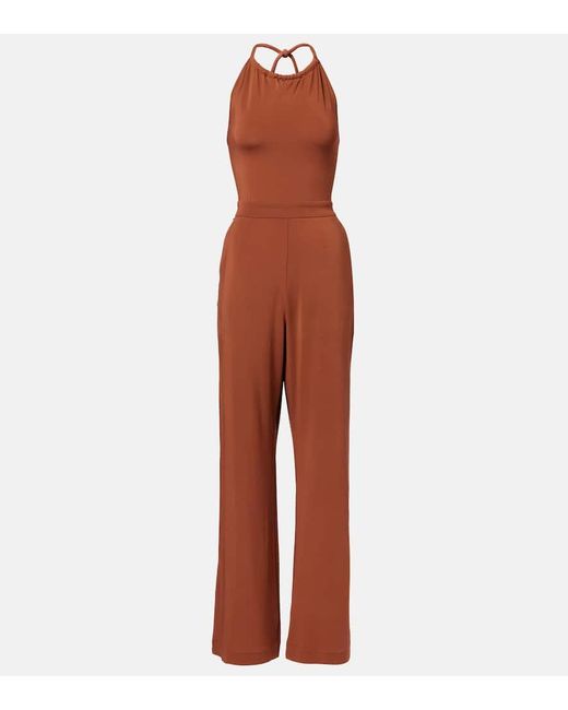 Max Mara Brown Parsec Halterneck Beach Jumpsuit