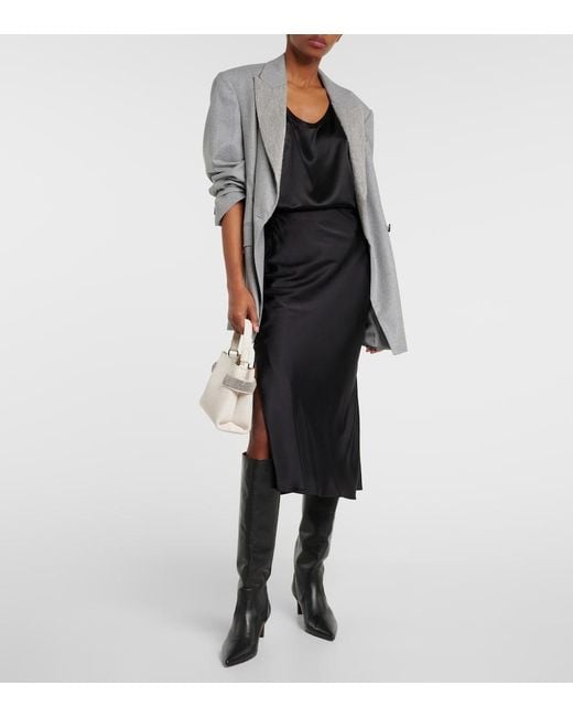Brunello Cucinelli Black Silk-Blend Tank Top