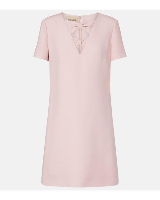 Valentino Pink Crepe Couture Bow-Detail Minidress