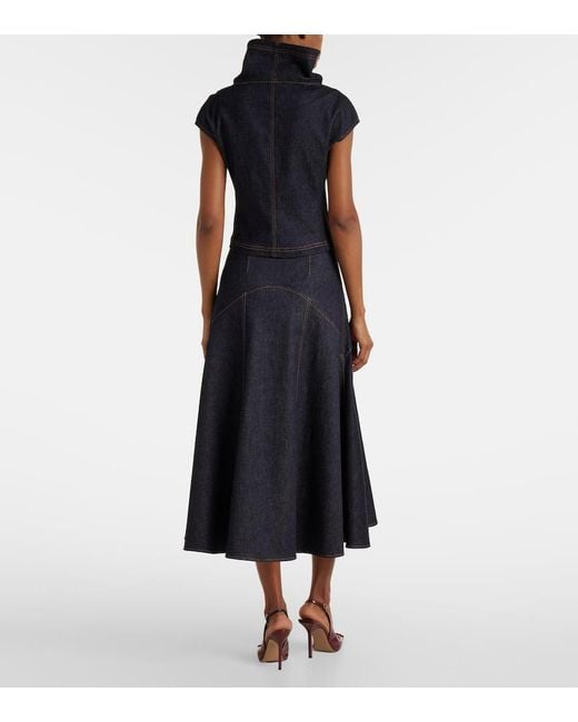 Jacquemus Blue Midirock Triangle De-Nimes Aus Denim