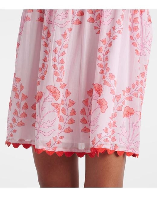 Juliet Dunn Pink Bedrucktes Minikleid Aus Baumwolle