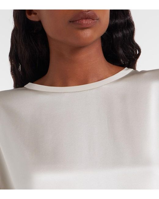 Lisa Yang White T-Shirt Aus Seidensatin