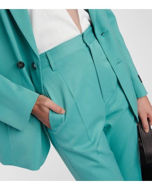 MM6 by Maison Margiela Green Pleated Pants