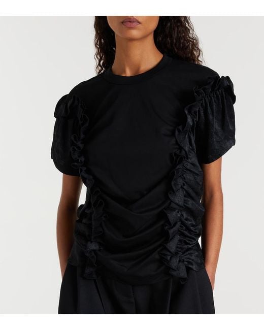 Noir Kei Ninomiya Black Ruffled Cotton Top