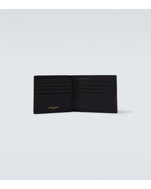Saint Laurent Black Tiny Cassandre East/West Leather Wallet for men