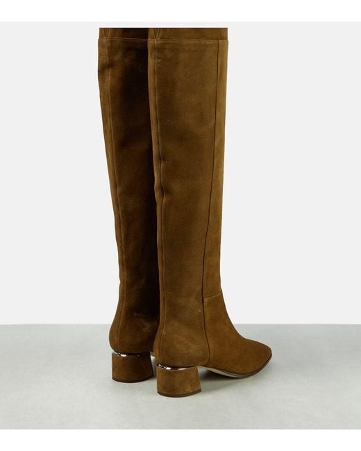 Jimmy Choo Brown Overknee-Stiefel Loren 45 Aus Veloursleder