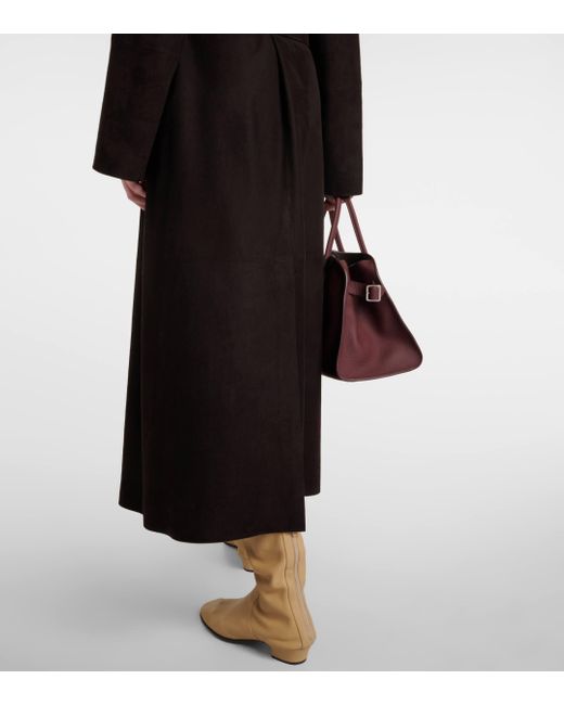 The Row Black Poseidone Suede Coat