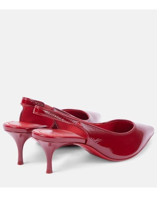 Christian Louboutin Red Slingback-Pumps Sporty Kate 55 Aus Lackleder