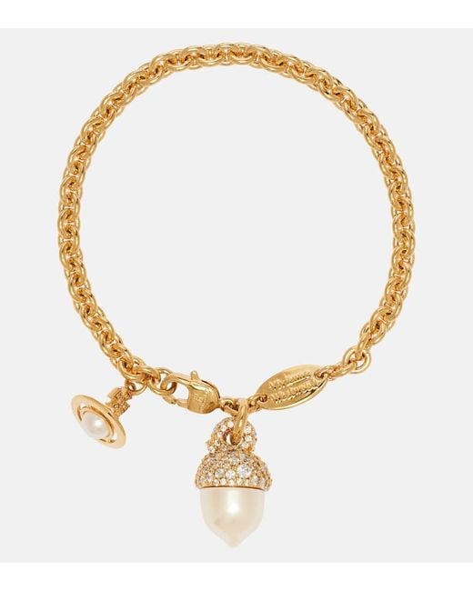 Vivienne Westwood Metallic Lucille Embellished Chain Bracelet