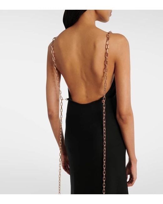 Gabriela Hearst Black Adeona Chain-Detail Silk Maxi Dress