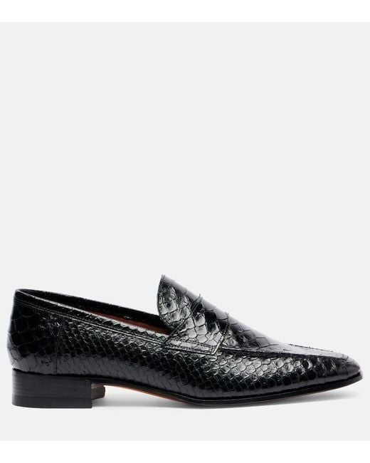 Paris Texas Black Vincent Croc-Effect Leather Loafers