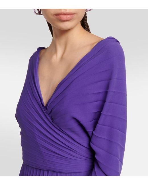 Abito Lungo Plisse di Valentino in Purple