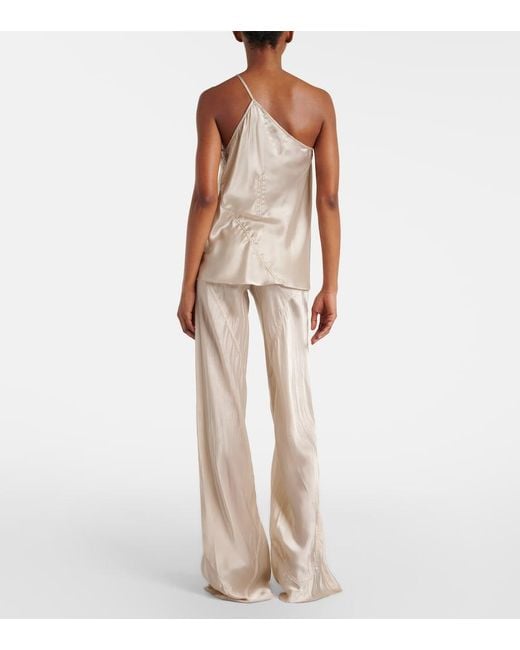 Rick Owens Natural Satin Flared Pants