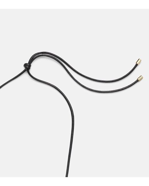 Jennifer Fisher White 14Kt-Plated And Leather Necklace With Quartz