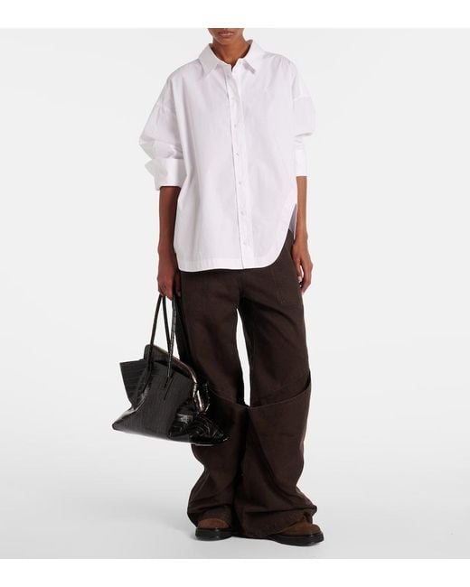 The Attico Black La Passeggiata Medium Leather Tote