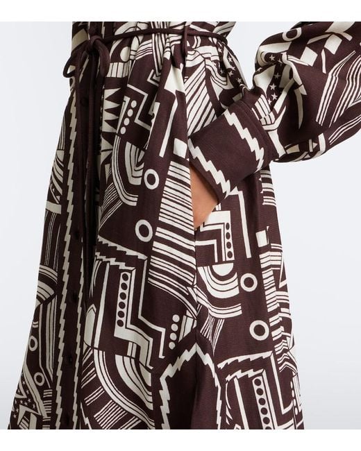 ALÉMAIS White Lori Printed Shirt Dress