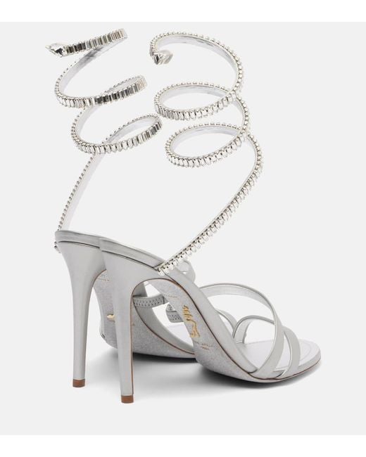 Sandales Cleo Spark 105 En Cuir Metallise Rene Caovilla en coloris White