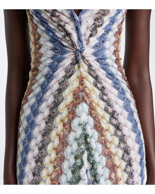 Missoni White Lame Gathered Maxi Dress