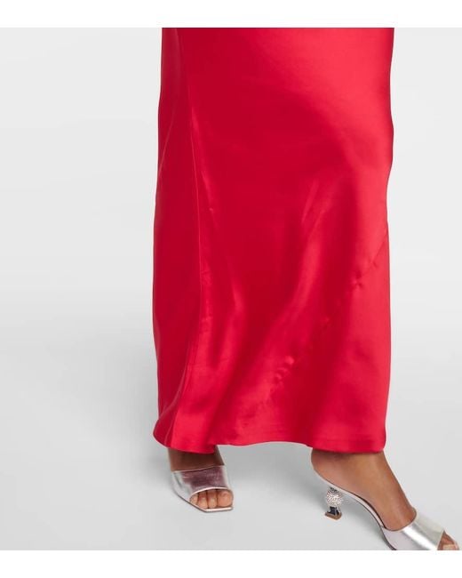 Vestido de fiesta de saten Norma Kamali de color Red